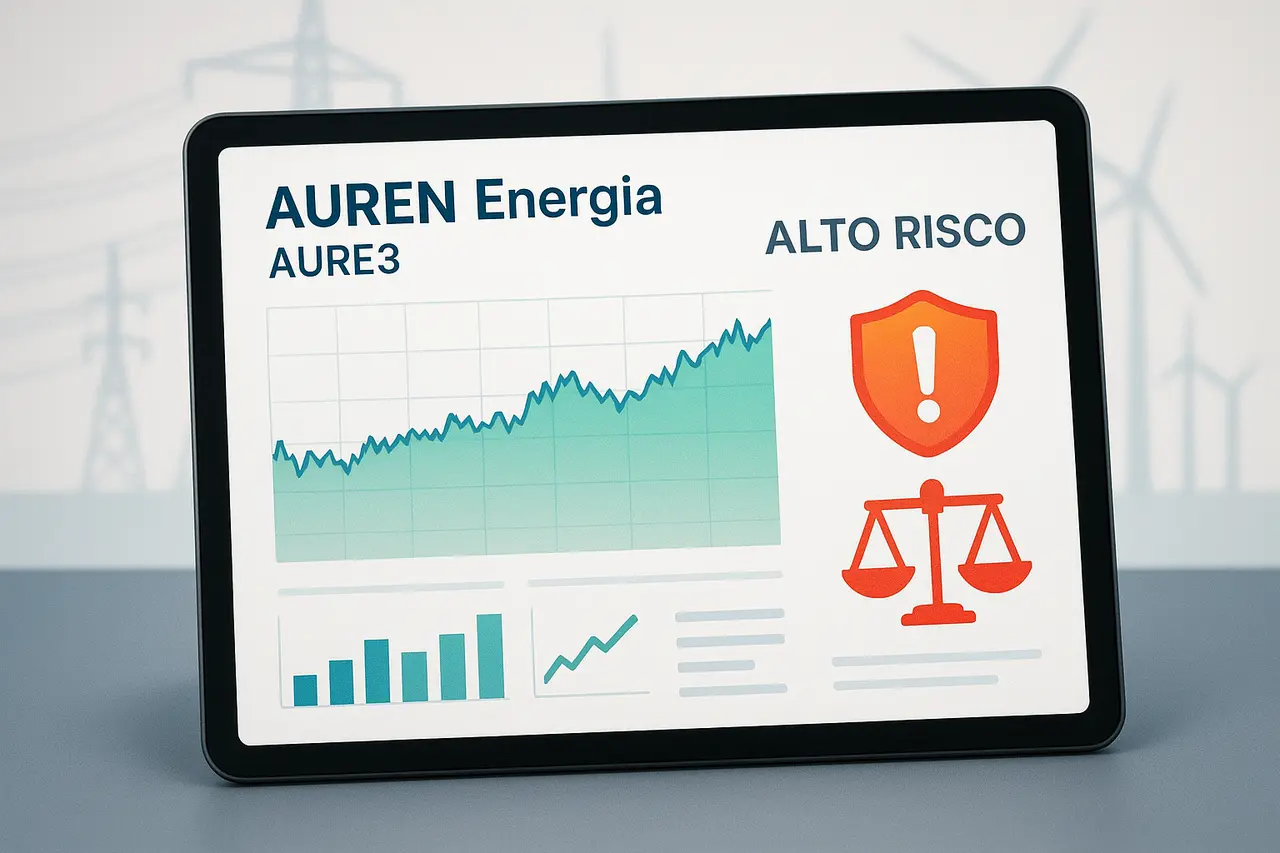 Ação AURE3 da Auren Energia apresenta desempenho neutro com potencial de 3,36%