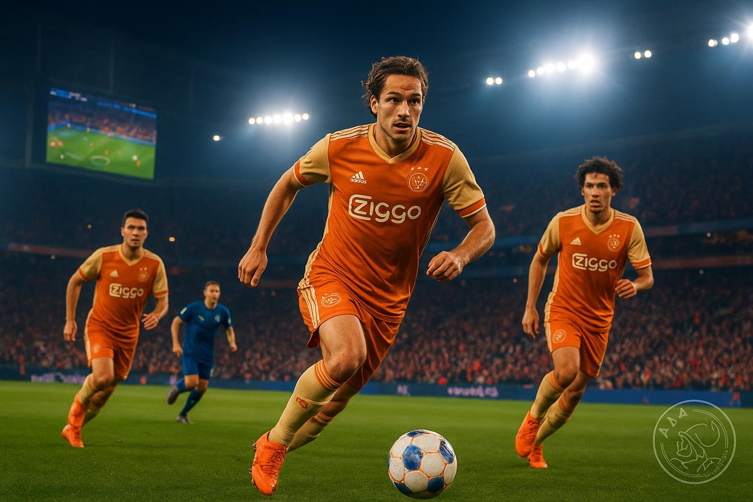 Saiba tudo sobre o Ajax: detalhes do empréstimo de Gastón Avila, destaques recentes em vídeo, estatísticas e as últimas notícias do clube holandês. (imagem gerada com inteligência artificial)