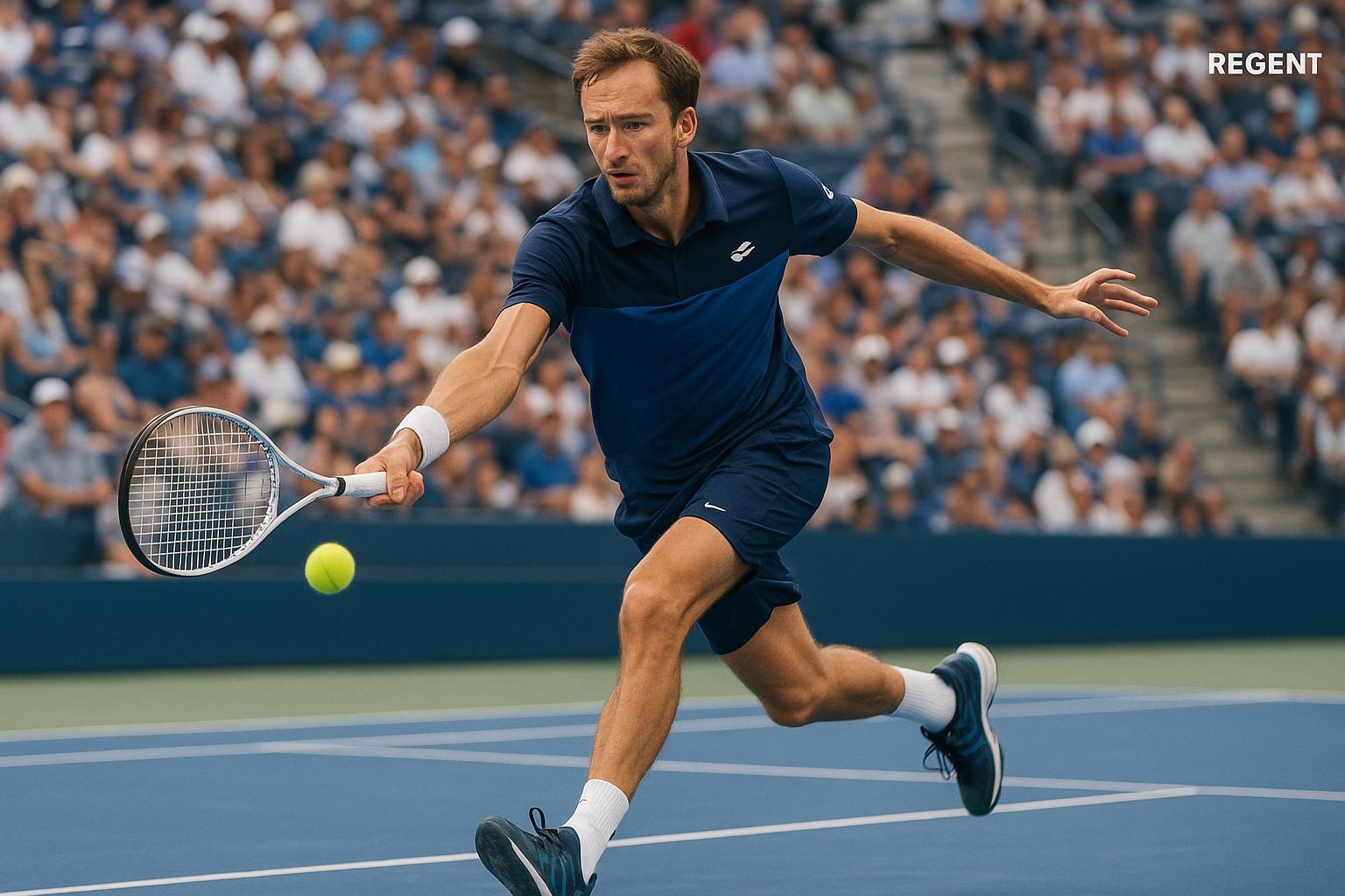 Principal favorito em Brisbane, Daniil Medvedev vence na estreia com lance inusitado e avança. Confira os destaques e o momento atual do russo. (imagem gerada com inteligência artificial)