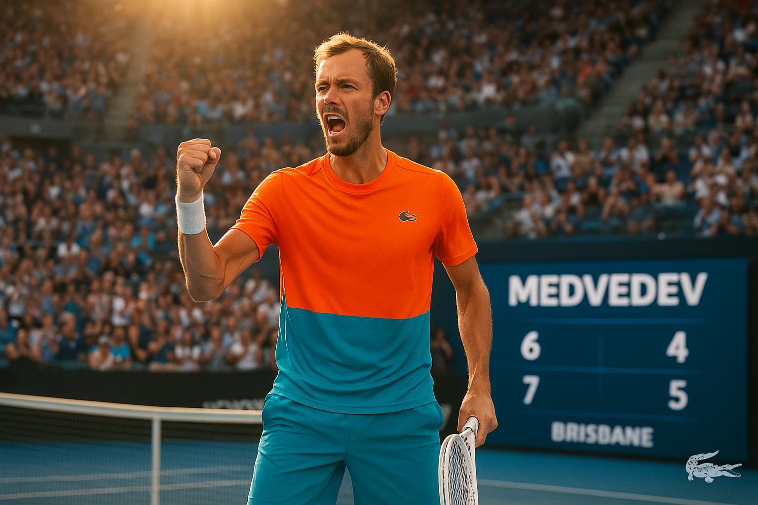 Daniil Medvedev brilha em Brisbane e busca o título contra Nakashima. Confira os detalhes da campanha e a 41ª final da carreira do tenista russo. (imagem gerada com inteligência artificial)