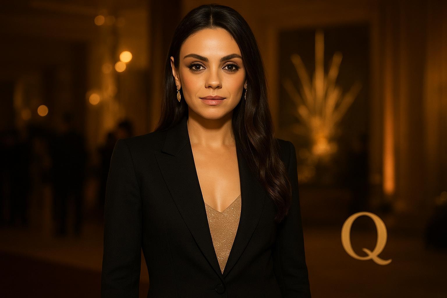 Nossos eternos Kelso e Jackie! Confira o estilo impecável de Mila Kunis, seus momentos com Ashton Kutcher e os destaques da carreira da atriz. (imagem gerada com inteligência artificial)