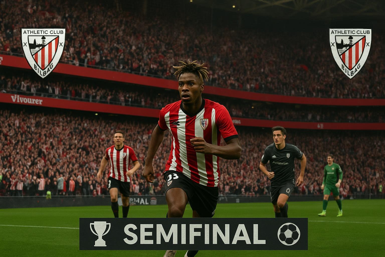 Confira as novidades do Athletic Bilbao: análise do jogo contra o Levante, destaques de Nico Williams e a preparação para a semifinal da Copa. (imagem gerada com inteligência artificial)