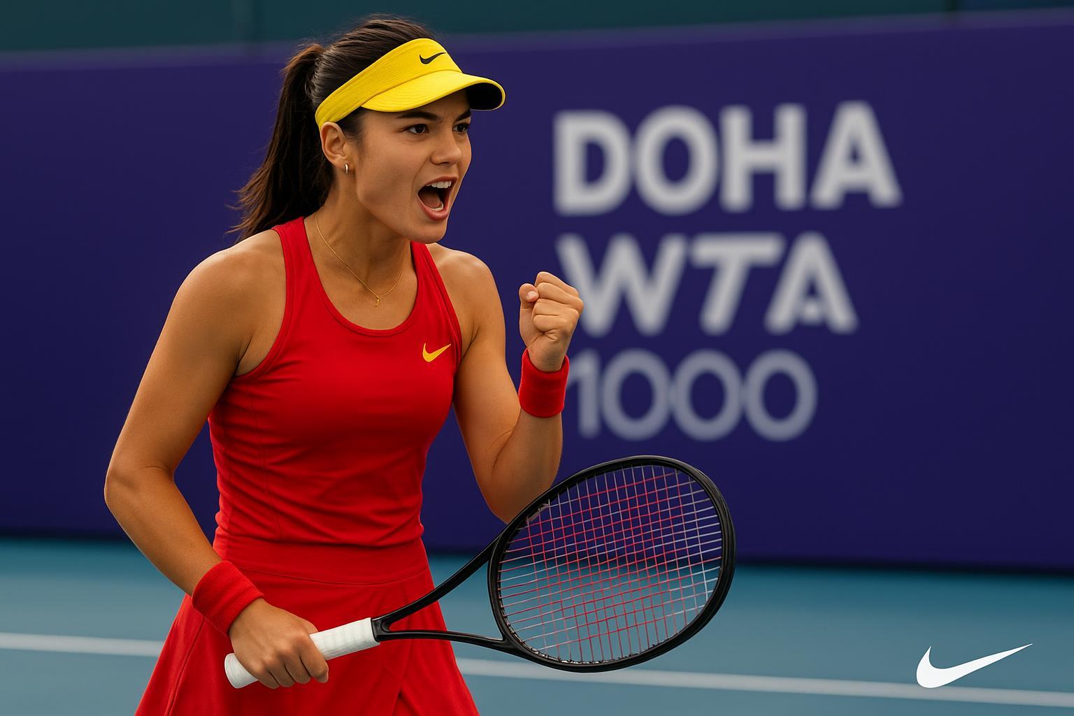 Bia Haddad Maia recebe convite para o qualificatório do WTA 1000 de Doha. Brasileira busca sua primeira vitória na temporada no torneio do Catar. (imagem gerada com inteligência artificial)