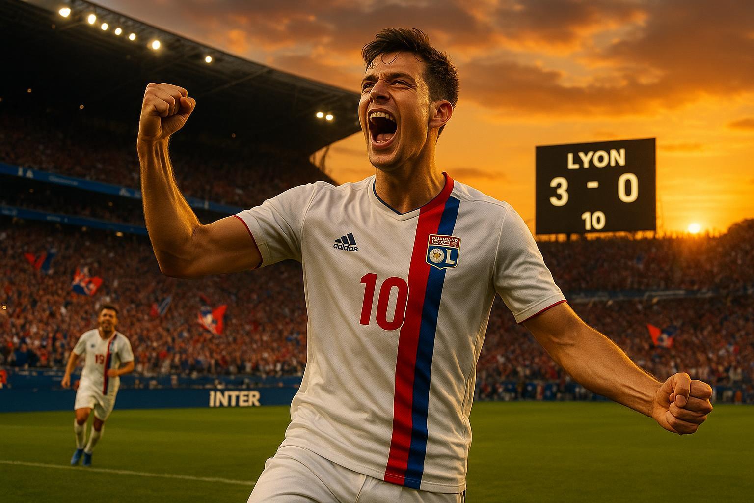 Endrick dá show com hat-trick, Lyon vence o Lille e atinge 10 vitórias seguidas. Confira os lances da partida e a repercussão na imprensa internacional. (imagem gerada com inteligência artificial)