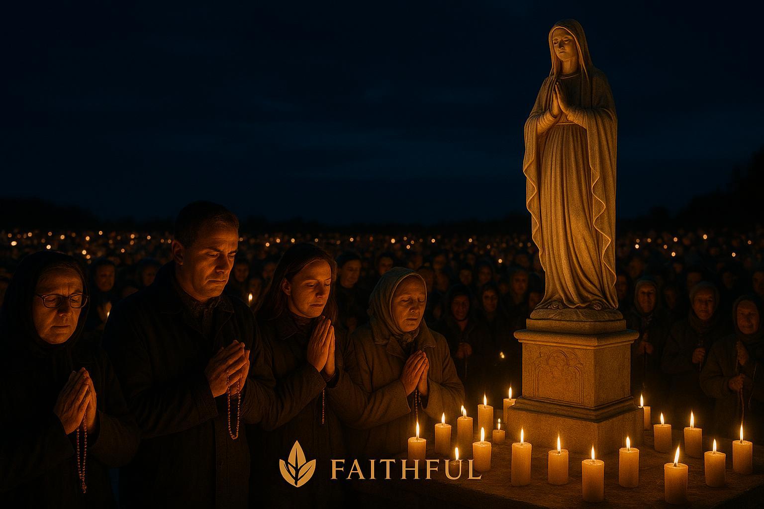Frei Gilson bate recorde com 1,5 milhão de fiéis no Santo Rosário da madrugada. Saiba como participar das lives da Quaresma diariamente às 03h40. (imagem gerada com inteligência artificial)