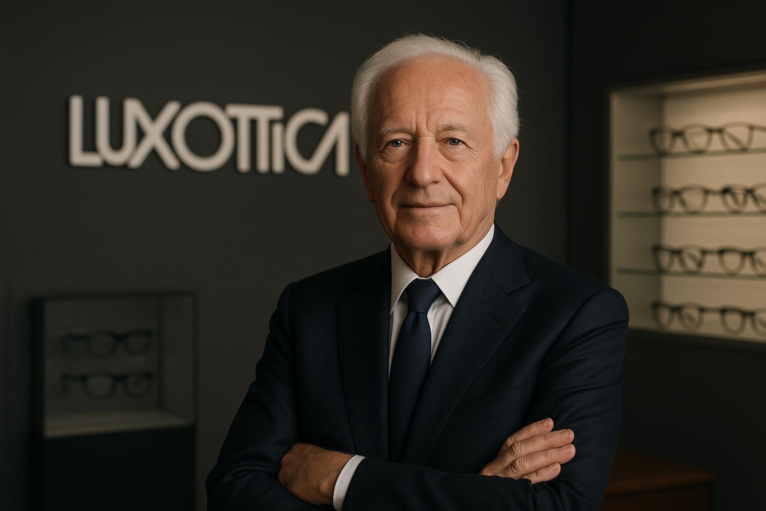 Conheça a trajetória de Leonardo Del Vecchio, o bilionário fundador da Luxottica. Saiba como o magnata italiano e dono da Ray-Ban construiu seu império. (imagem gerada com inteligência artificial)