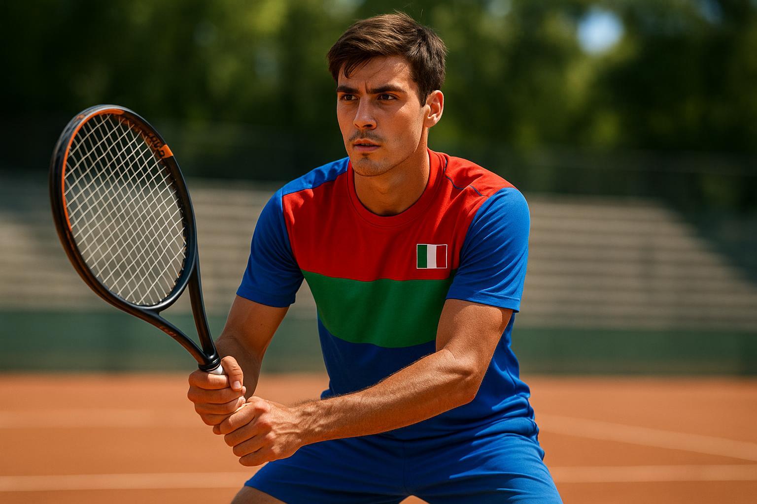 Lorenzo Musetti é destaque no circuito mundial! Veja a análise completa sobre o desempenho do italiano, suas recentes vitórias e os próximos passos na carreira. (imagem gerada com inteligência artificial)
