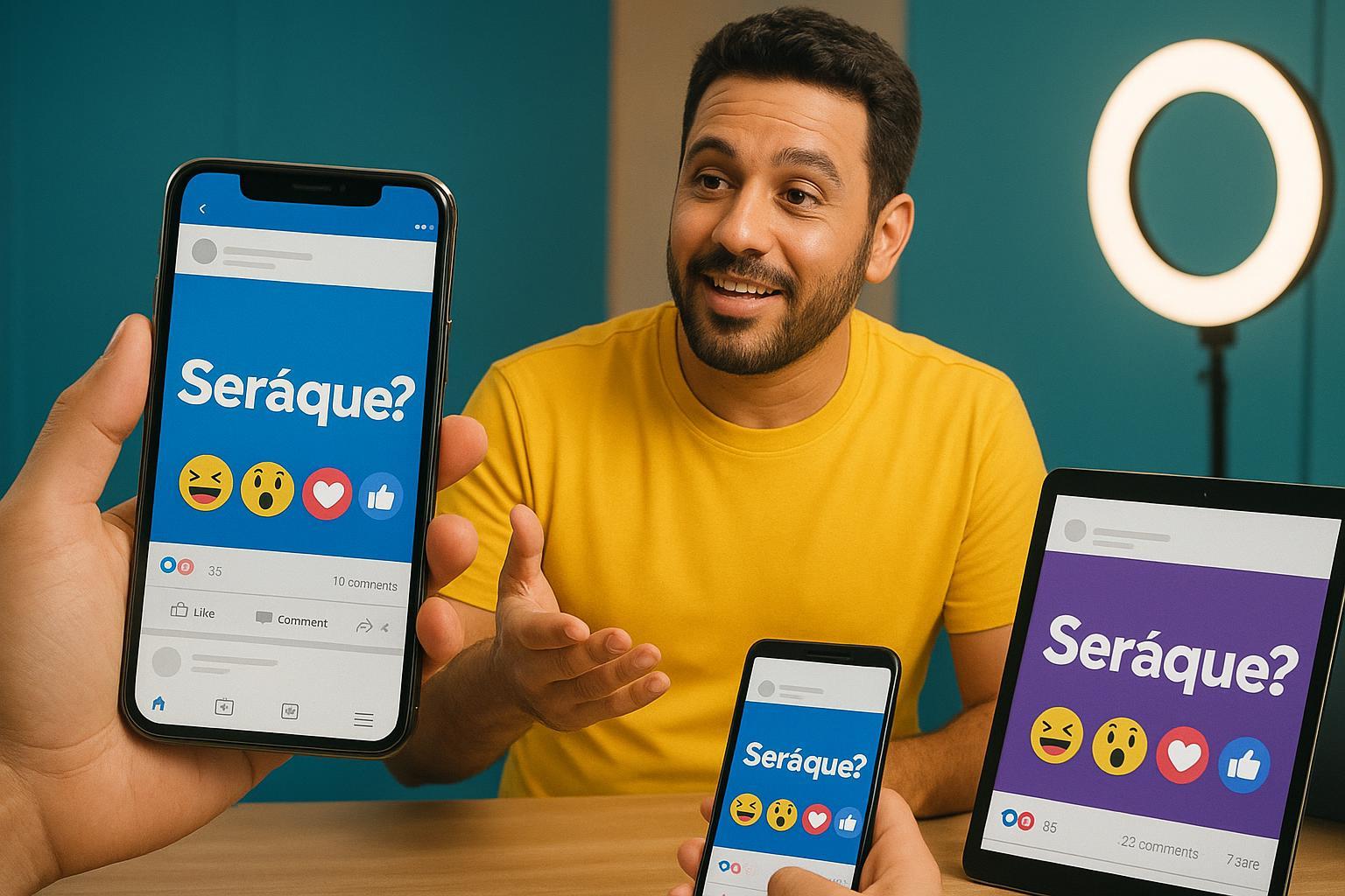 Entenda a origem da 'Será que?', a nova trend das redes sociais. Criada por um apresentador cearense, a brincadeira fisgou famosos e gerou críticas geracionais. (imagem gerada com inteligência artificial)