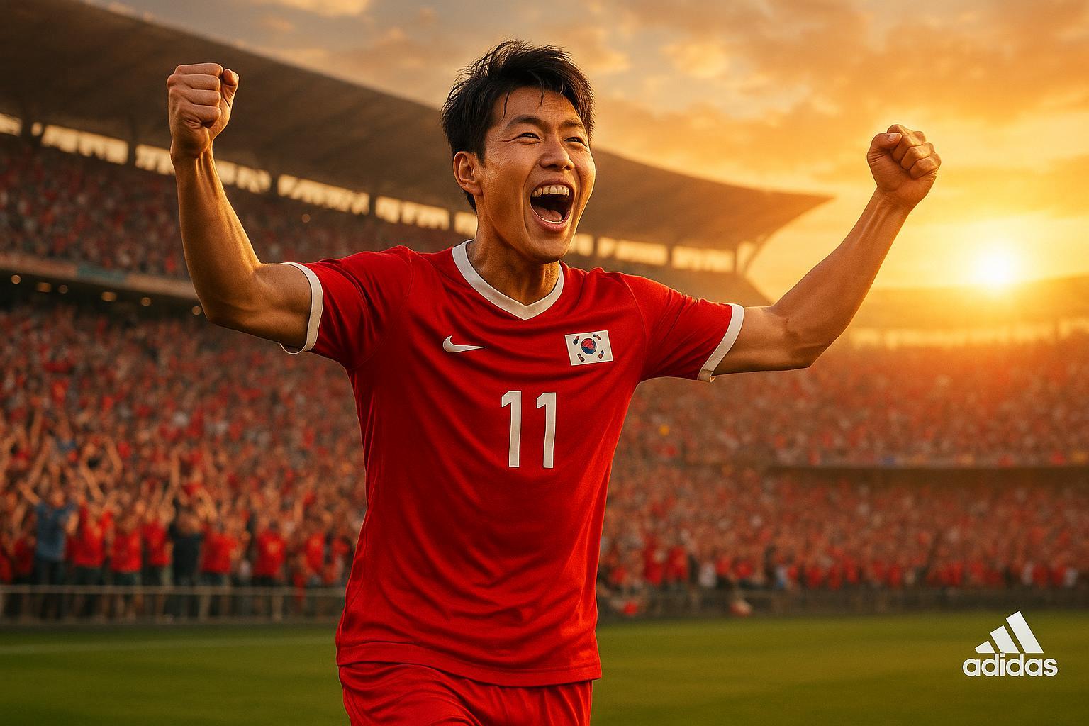 Quem é Cho Gue-sung? Conheça a história do atacante sul-coreano que virou fenômeno global, acumulou milhões de fãs e teve que desligar o celular após a Copa. (imagem gerada com inteligência artificial)